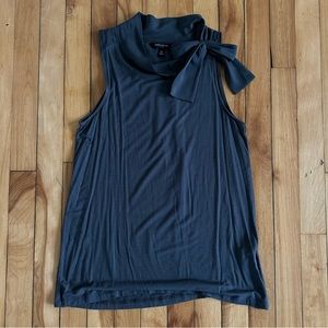 Banana Republic Gray Tie Neck Sleeveless Top